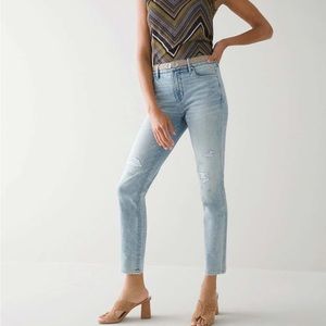 WHBM high rise sculpt straight crop jeans